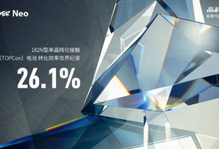 26.1%！晶科能源再次打破高效N型TOPCon電池轉換效率