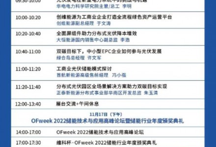 【倒計時1天】OFweek 2022 智慧光伏與儲能大會即將舉辦