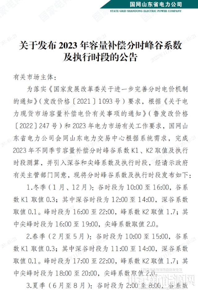 山東:11-14時執行最低0.1元/度!10千伏及以上工商業全部參與電力交易