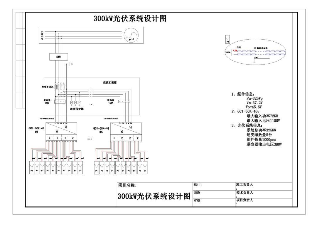 300kW村級光伏電站系統典型設計全過程